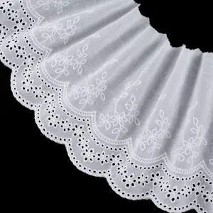 5 Yards Cotton Eyelet Lace Trim, White Cotton Floral Lace Trim | Embroidery Scalloped Laces Trim for Sewing Dresses, Baby Clothes, Bag, Pets Clothes (7.87inch Wide) 5 Yards Cotton Eyelet Lace Trim, White Cotton Floral Lace Trim | Embroidery Scalloped Laces Trim for Sewing Dresses, Baby Clothes, Bag, Pets Clothes (7.87inch Wide)