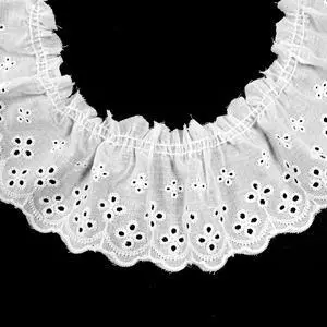 5 Yards 3'' Wide Sewing Cotton Ribbon, Vintage Pleated Lace Trim Cotton Lace Trim for Sewing Crafts Clothing Decoration Wedding Bridal DIY (White) 5 Yards 3'' Wide Sewing Cotton Ribbon, Vintage Pleated Lace Trim Cotton Lace Trim for Sewing Crafts Clothing Decoration Wedding Bridal DIY (White)
