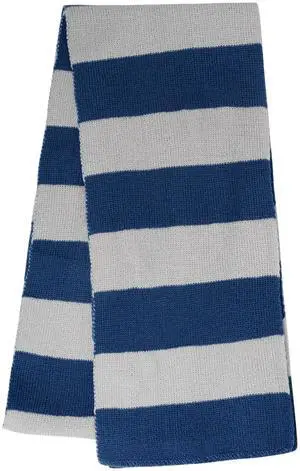 Blue and Gray Striped Scarf - Soft Knit Winter Men's Scarf - Cosplay Costume Accessory for Halloween Christmas Party Blue and Gray Striped Scarf - Soft Knit Winter Men's Scarf - Cosplay Costume Accessory for Halloween Christmas Party