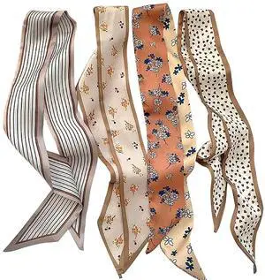 Hair Scarf for Women, 35"x2.36" Lightweight Silk Headband, Purse & Bag Scarves Gift Collection Hair Scarf for Women, 35"x2.36" Lightweight Silk Headband, Purse & Bag Scarves Gift Collection