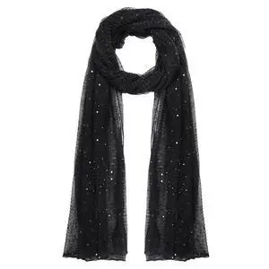 Women Sequin Bandana Summer Silk Mesh Scarf Sheer Long Beach Glitters Shawl Wrap hijab for Evening Dresses (Black) Women Sequin Bandana Summer Silk Mesh Scarf Sheer Long Beach Glitters Shawl Wrap hijab for Evening Dresses (Black)