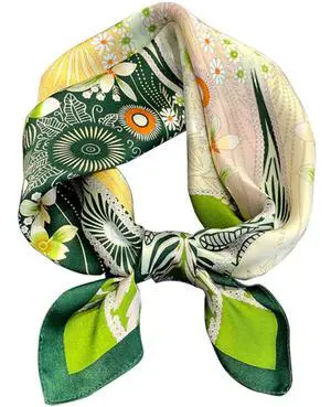 27.5" Mulberry Silk Feeling Head Scarf Women's Fashion Square Neck Satin Scarfs for Bag Hair Scarves Gift(K007) 27.5" Mulberry Silk Feeling Head Scarf Women's Fashion Square Neck Satin Scarfs for Bag Hair Scarves Gift(K007)