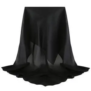 Black Silk Head Scarf, Womens 35 Square 100% Mulberry Black Silk Scarf for Hair Wrapping at Night (035-Black) Black Silk Head Scarf, Womens 35 Square 100% Mulberry Black Silk Scarf for Hair Wrapping at Night (035-Black)