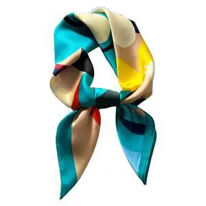 27.5 Inch Silk Feeling Scarf for Women Square Satin Head Scarf Hair Wrap Bandana Blue 27.5 Inch Silk Feeling Scarf for Women Square Satin Head Scarf Hair Wrap Bandana Blue