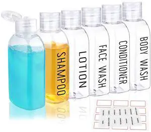 Travel Bottles for Toiletries 6 PCS 3.4oz Plastic Bottles Clear | 100ml Travel Size Containers TSA Approved Leak Proof Squeeze Bottles with Flip Cap for Toiletries, Shampoo & Lotion Travel Bottles for Toiletries 6 PCS 3.4oz Plastic Bottles Clear | 100ml Travel Size Containers TSA Approved Leak Proof Squeeze Bottles with Flip Cap for Toiletries, Shampoo & Lotion