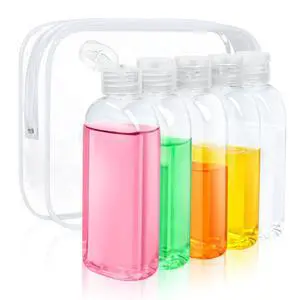 5 Pack 3.4 oz Clear Travel Bottles Kit for Toiletries, TSA Approved Travel Size Portable Refillable Containers Leak Proof Travel Accessories Essentials Set for Shampoo Conditioner Lotion 5 Pack 3.4 oz Clear Travel Bottles Kit for Toiletries, TSA Approved Travel Size Portable Refillable Containers Leak Proof Travel Accessories Essentials Set for Shampoo Conditioner Lotion