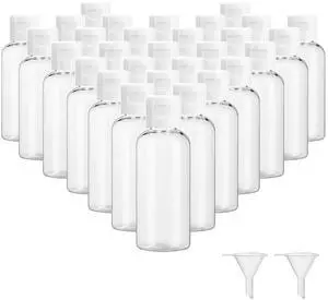 30 Pcs 2 oz Clear Plastic Empty Bottles with Flip Cap for Travel Size Liquids 30 Pcs 2 oz Clear Plastic Empty Bottles with Flip Cap for Travel Size Liquids