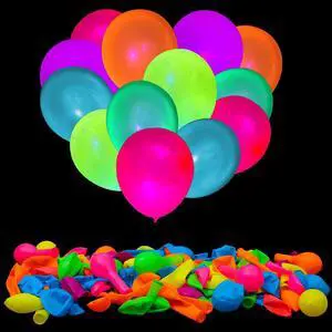 100 Pcs UV Neon Balloons, Neon Glow Party Balloons UV BlackLight Balloons glow in the dark party supplies for Birthday Decorations Wedding Glow Party Supplies Light up Balloons 100 Pcs UV Neon Balloons, Neon Glow Party Balloons UV BlackLight Balloons glow in the dark party supplies for Birthday Decorations Wedding Glow Party Supplies Light up Balloons