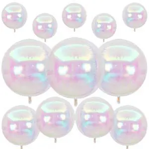 12PCS Iridescent Round Foil Balloons 22" 15" 10" Large Holographic Balloon | Shiny Clear Ball Balloons for Birthday Wedding Folding Rainbow Under The Sea Mermaid Party Decorations 12PCS Iridescent Round Foil Balloons 22" 15" 10" Large Holographic Balloon | Shiny Clear Ball Balloons for Birthday Wedding Folding Rainbow Under The Sea Mermaid Party Decorations