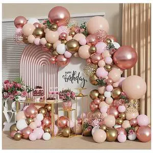 Rose Gold Balloon Garland Arch Kit, Pink Gold, Latex, Party Decor. | Nude Pastel Pink, Metallic, Matte White, Confetti Balloons for Girl Birthday Coquette Party Wedding Bridal Shower Decoration Rose Gold Balloon Garland Arch Kit, Pink Gold, Latex, Party Decor. | Nude Pastel Pink, Metallic, Matte White, Confetti Balloons for Girl Birthday Coquette Party Wedding Bridal Shower Decoration