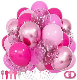 68Pcs Pink Balloons Kit 12 Inch Metallic Pink Balloon, Pink Confetti Balloon and Baby Pink Party Balloons with Ribbons for Birthday, Wedding, Baby Shower, Graduation Decorations. 68Pcs Pink Balloons Kit 12 Inch Metallic Pink Balloon, Pink Confetti Balloon and Baby Pink Party Balloons with Ribbons for Birthday, Wedding, Baby Shower, Graduation Decorations.