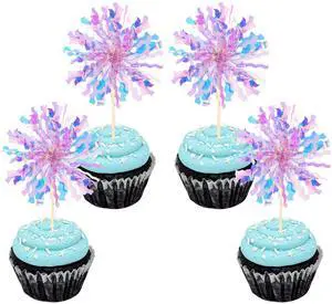 30 PCS Foil Firework Cupcake Toppers Sparkle Tinsel Cupcake Picks Happy Birthday Cake Toppers Drink Stirrers Cocktail Food Fruit Toothpicks for Baby Shower Birthday Party Decorations Supplies Purple 30 PCS Foil Firework Cupcake Toppers Sparkle Tinsel Cupcake Picks Happy Birthday Cake Toppers Drink Stirrers Cocktail Food Fruit Toothpicks for Baby Shower Birthday Party Decorations Supplies Purple