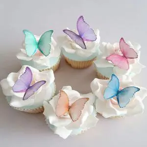 Edible Wafer Paper Butterflies Set of 48 Purple Colorful Cake Decorations, Cupcake Topper Mixed Color Edible Wafer Paper Butterflies Set of 48 Purple Colorful Cake Decorations, Cupcake Topper Mixed Color