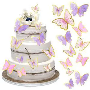 60Pcs Butterfly Cupcake Topper Pink Purple Gold Butterflies | Lively 3D Butterflies for Cake Decor Birthday Anniversary Kids Wedding Girl Women Party Wall Food 60Pcs Butterfly Cupcake Topper Pink Purple Gold Butterflies | Lively 3D Butterflies for Cake Decor Birthday Anniversary Kids Wedding Girl Women Party Wall Food