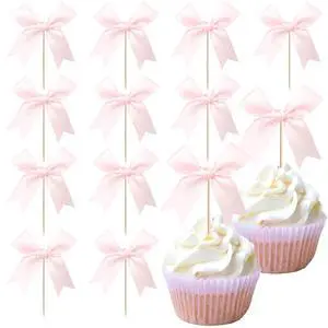 24 PCS Bow Cupcake Toppers Bowknot Coquette Bow Girls Birthday Cake Decorations Bow Cake Toppers Bowknot Cupcake Picks for Baby Shower Birthday Wedding Bridal Engagement Party Supplies Pink 24 PCS Bow Cupcake Toppers Bowknot Coquette Bow Girls Birthday Cake Decorations Bow Cake Toppers Bowknot Cupcake Picks for Baby Shower Birthday Wedding Bridal Engagement Party Supplies Pink