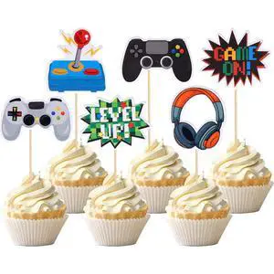 36 PCS Video Game Cupcake Toppers Assembled Game On Controllers Cupcake Picks GamePad Cake Decorations for Game Theme Baby Shower Kids Boys Girls Birthday Anniversary Party Decorations Supplies 36 PCS Video Game Cupcake Toppers Assembled Game On Controllers Cupcake Picks GamePad Cake Decorations for Game Theme Baby Shower Kids Boys Girls Birthday Anniversary Party Decorations Supplies