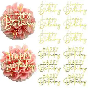 Happy Birthday Cupcake Topper, Gold Mirror Acrylic, 12 Pieces | Mini Size Cake Topper, 2 Styles, Dessert Decorations, Gold Mirror Party Suppliers Happy Birthday Cupcake Topper, Gold Mirror Acrylic, 12 Pieces | Mini Size Cake Topper, 2 Styles, Dessert Decorations, Gold Mirror Party Suppliers