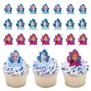 Frozen II Rings, Cupcake Decorations Featuring Elsa, Anna, And Olaf For Birthday And Christmas Celebrations - 24 Pack Frozen II Rings, Cupcake Decorations Featuring Elsa, Anna, And Olaf For Birthday And Christmas Celebrations - 24 Pack