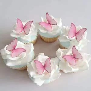 Edible Wafer Paper Butterflies Set of 48 Pink Cake Decorations, Cupcake Topper Edible Wafer Paper Butterflies Set of 48 Pink Cake Decorations, Cupcake Topper
