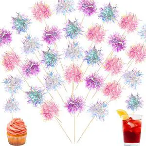120 Pcs Firework Cupcake Toppers Foil Frill Toothpicks Cake Decorations Sparkle Tinsel Cupcake Toppers Cocktail Picks Firework Par 120 Pcs Firework Cupcake Toppers Foil Frill Toothpicks Cake Decorations Sparkle Tinsel Cupcake Toppers Cocktail Picks Firework Par