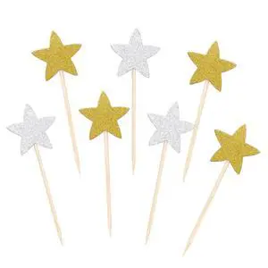 50 Pcs Star Cupcake Toppers Glitter Twinkle Star Cupcake Picks for Wedding Baby Shower Birthday Party(Gold,Silver) 50 Pcs Star Cupcake Toppers Glitter Twinkle Star Cupcake Picks for Wedding Baby Shower Birthday Party(Gold,Silver)