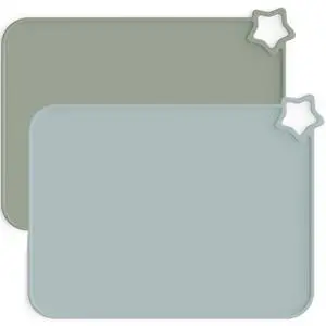Silicone Placemats for Baby & Kid, Stain-Proof Non-Slip Toddler Food Mats Eating Table Mat with 2 Packs Silicone Placemats for Baby & Kid, Stain-Proof Non-Slip Toddler Food Mats Eating Table Mat with 2 Packs