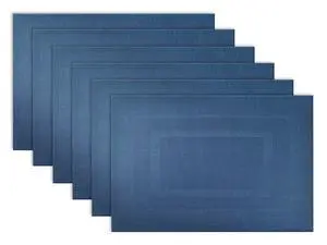 PVC Tabletop Collection Woven Indoor/Outdoor, Placemat Set, 13x17.25, Nautical Blue, 6 Piece PVC Tabletop Collection Woven Indoor/Outdoor, Placemat Set, 13x17.25, Nautical Blue, 6 Piece