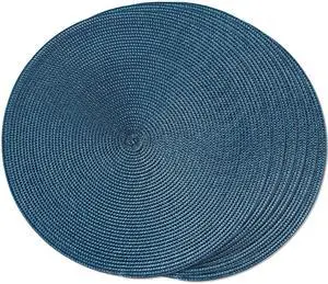 Round Braided Placemats Set of 6 Table Mats for Dining Tables Woven Washable Non-Slip Place mats 15 in(Blue, 6pcs) Round Braided Placemats Set of 6 Table Mats for Dining Tables Woven Washable Non-Slip Place mats 15 in(Blue, 6pcs)