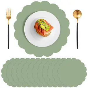 60 Pcs Sage Green Paper Placemat, Disposable Scalloped Wedding Placemats | 13.5 Inch Round Table Place Mats, Round Table Place Mats for Birthday Wedding Bridal Shower Baby Shower Banquet Tea Party 60 Pcs Sage Green Paper Placemat, Disposable Scalloped Wedding Placemats | 13.5 Inch Round Table Place Mats, Round Table Place Mats for Birthday Wedding Bridal Shower Baby Shower Banquet Tea Party