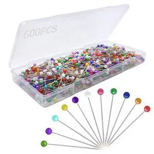 600PCS Sewing Pins, Straight Pin for Fabric, Pearlized Ball Head Quilting Pins Long 1.5inch, Corsage Stick Pin for Jewelry DIY, Craft, Sewing Supplies, Accessories By Sunenlyst 600PCS Sewing Pins, Straight Pin for Fabric, Pearlized Ball Head Quilting Pins Long 1.5inch, Corsage Stick Pin for Jewelry DIY, Craft, Sewing Supplies, Accessories By Sunenlyst