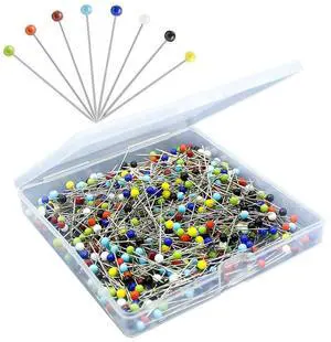 500PCS Sewing Pins for Fabric, Straight Pins with Colored Ball Glass Heads Long 1.5inch, Quilting Pins for Dressmaker, Jewelry DIY Decoration, Craft and Sewing Project by Sunenlyst 500PCS Sewing Pins for Fabric, Straight Pins with Colored Ball Glass Heads Long 1.5inch, Quilting Pins for Dressmaker, Jewelry DIY Decoration, Craft and Sewing Project by Sunenlyst