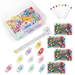 50Pcs Sewing Clips & 400PCS Sewing Pins with Box, Assorted Colors Quilting Clips Fabric Clips for Sewing Quilting Supplies Crafting Tools, Straight Pins with Colored Pearlized Ball Heads Long 1.6inch 50Pcs Sewing Clips & 400PCS Sewing Pins with Box, Assorted Colors Quilting Clips Fabric Clips for Sewing Quilting Supplies Crafting Tools, Straight Pins with Colored Pearlized Ball Heads Long 1.6inch