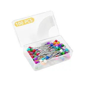 100PCS Sewing Pins with Glass Ball Heads | Straight Pins for Fabric, Multicolor Corsage Stick Pins for Jewelry DIY, Craft, Sewing Supplies 100PCS Sewing Pins with Glass Ball Heads | Straight Pins for Fabric, Multicolor Corsage Stick Pins for Jewelry DIY, Craft, Sewing Supplies