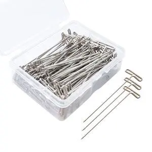 T-Pins, 100 Pack 2 Inch - For Knitting, Wigs, Sewing & Office Wall T-Pins, 100 Pack 2 Inch - For Knitting, Wigs, Sewing & Office Wall