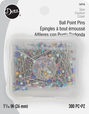 1-1/16" Ball Point Pins, 300 Count, Assorted Colors 1-1/16" Ball Point Pins, 300 Count, Assorted Colors