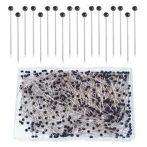 Sewing Pins, 500 Pcs Straight Pins Ball Glass Head Pin with 1.5 Inch, Quilting Pins for Fabric, Black Pin for Jewelry DIY, Craft and Sewing Supplies Sewing Pins, 500 Pcs Straight Pins Ball Glass Head Pin with 1.5 Inch, Quilting Pins for Fabric, Black Pin for Jewelry DIY, Craft and Sewing Supplies