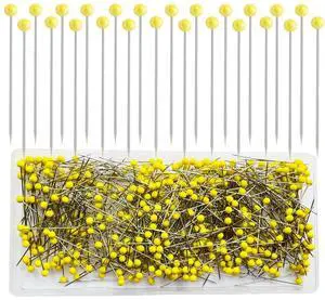500 PCS Straight Pins, 1.75IN Quilting Pins Long Yellow Glass Ball Head Sewing Pins for Fabric, Stainless Steel Dressmaker for Sewing, Crafts, Jewelry Making, DIY 500 PCS Straight Pins, 1.75IN Quilting Pins Long Yellow Glass Ball Head Sewing Pins for Fabric, Stainless Steel Dressmaker for Sewing, Crafts, Jewelry Making, DIY