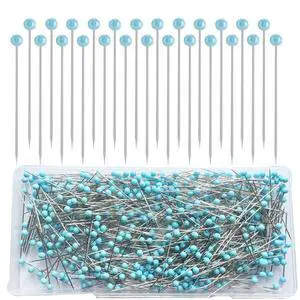 500 PCS Quilting Pins, 1.75IN Straight Pins Long Blue Glass Ball Head Sewing Pins for Fabric, Stainless Steel Dressmaker for Sewing, Crafts, Jewelry Making, DIY 500 PCS Quilting Pins, 1.75IN Straight Pins Long Blue Glass Ball Head Sewing Pins for Fabric, Stainless Steel Dressmaker for Sewing, Crafts, Jewelry Making, DIY