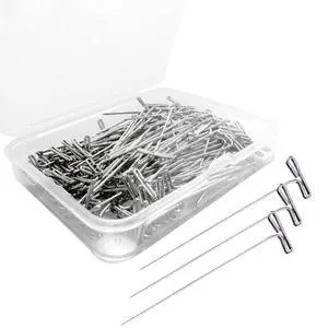 T Pins, 100Pack 1.5 inch Wig Pin, Stainless Steel T-pins for Blocking Knitting, Wig Pins for Foam Head, Blocking Crochet, Straight Pins for Sewing, Craft, Quilting, Office T Pins, 100Pack 1.5 inch Wig Pin, Stainless Steel T-pins for Blocking Knitting, Wig Pins for Foam Head, Blocking Crochet, Straight Pins for Sewing, Craft, Quilting, Office