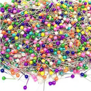 1500 PCS Sewing Pins 38 mm Pearl Head Pins for Dressmaking Jewelry Components Flower Decoration with Box,Multicolor 1500 PCS Sewing Pins 38 mm Pearl Head Pins for Dressmaking Jewelry Components Flower Decoration with Box,Multicolor