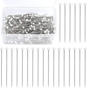 Sewing Pins, 300 PCS White Pearlized Ball Head Quilting Pins | Straight Pins for Fabric, Long 1.5inch with Transparent Plastic Box for Dressmaker, Jewelry DIY Decoration and Sewing Project Sewing Pins, 300 PCS White Pearlized Ball Head Quilting Pins | Straight Pins for Fabric, Long 1.5inch with Transparent Plastic Box for Dressmaker, Jewelry DIY Decoration and Sewing Project