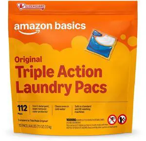 Laundry Detergent Pacs, Original Scent, Powerful Triple Action, 112 Count Laundry Detergent Pacs, Original Scent, Powerful Triple Action, 112 Count