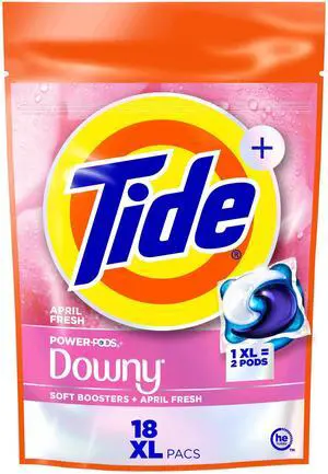 Power PODs + Downy Laundry Detergent Pods, 18 Count, Soft Boosters + April Fresh Power PODs + Downy Laundry Detergent Pods, 18 Count, Soft Boosters + April Fresh