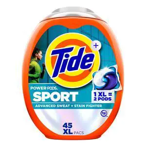 Power Pods Sport Laundry Detergent Pacs, 45 Count, Advanced Sweat + Stain Fighter Power Pods Sport Laundry Detergent Pacs, 45 Count, Advanced Sweat + Stain Fighter