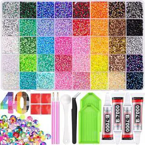 Bedazzling Kit 50000Pcs 3mm Jelly Rhinestones - Diamond Art | 40 Colors Flatback Bedazzler Gems, 3Pcs B7000 Jewelry Glue, Bedazzle Tools for Books Nail Art, Birthday Gifts for Women Bedazzling Kit 50000Pcs 3mm Jelly Rhinestones - Diamond Art | 40 Colors Flatback Bedazzler Gems, 3Pcs B7000 Jewelry Glue, Bedazzle Tools for Books Nail Art, Birthday Gifts for Women