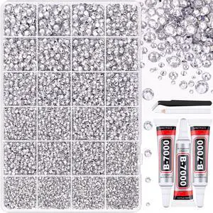 35000Pcs Silver Clear Rhinestones Bedazzling Kit | with 3Pcs B7000 Jewelry Glue, Diamond Art Tools, Multi Size Flatback Gems for Bedazzling Shoes Books Crafts Nail Art Makeup 35000Pcs Silver Clear Rhinestones Bedazzling Kit | with 3Pcs B7000 Jewelry Glue, Diamond Art Tools, Multi Size Flatback Gems for Bedazzling Shoes Books Crafts Nail Art Makeup