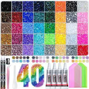 50000Pcs Bedazzling Kit with Rhinestones 3mm, 40 Colors Bedazzler Kit Resin Rhinestones Nail Gems & Glitter Gem Art Supplies, Diamond Art Kits Accessories with Pickup Pen, 4pcs 10ml B7000 Glue 50000Pcs Bedazzling Kit with Rhinestones 3mm, 40 Colors Bedazzler Kit Resin Rhinestones Nail Gems & Glitter Gem Art Supplies, Diamond Art Kits Accessories with Pickup Pen, 4pcs 10ml B7000 Glue