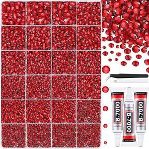 32000Pcs Resin Rhinestones with Tweezers for Crafting, Red Flatback Gems, Bedazzling Crystal with 3Pcs 10ml B7000 Jewelry Glue for DIY Crafts Clothing Tumblers Shoes Fabric Nail Art 32000Pcs Resin Rhinestones with Tweezers for Crafting, Red Flatback Gems, Bedazzling Crystal with 3Pcs 10ml B7000 Jewelry Glue for DIY Crafts Clothing Tumblers Shoes Fabric Nail Art