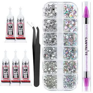 3348PCS Rhinestones Crystal AB Rhinestones for Nail with 5Pcs 3ml B7000 Jewelry Glue and Pick Up Tweezers and Nail Rhinestone Picker, Nail Art Tools,Stocking Stuffers Gifts for Women 3348PCS Rhinestones Crystal AB Rhinestones for Nail with 5Pcs 3ml B7000 Jewelry Glue and Pick Up Tweezers and Nail Rhinestone Picker, Nail Art Tools,Stocking Stuffers Gifts for Women