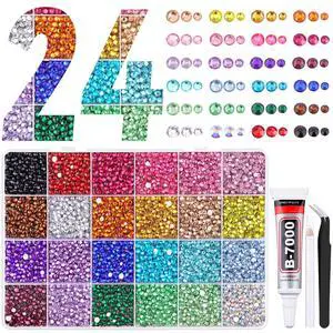 22000Pcs Resin Rhinestones for Bedazzling with Tweezers, Multicolor 2/3/4mm Rhinestones for Crafting with B7000 Jewelry Glue for DIY Crafts Clothing Tumblers Shoes Fabric Nail Art 22000Pcs Resin Rhinestones for Bedazzling with Tweezers, Multicolor 2/3/4mm Rhinestones for Crafting with B7000 Jewelry Glue for DIY Crafts Clothing Tumblers Shoes Fabric Nail Art